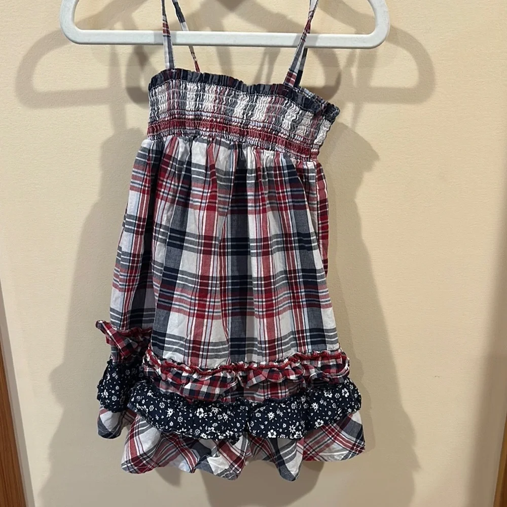 Plaid Sleeveless Dress with Ruffle Hem